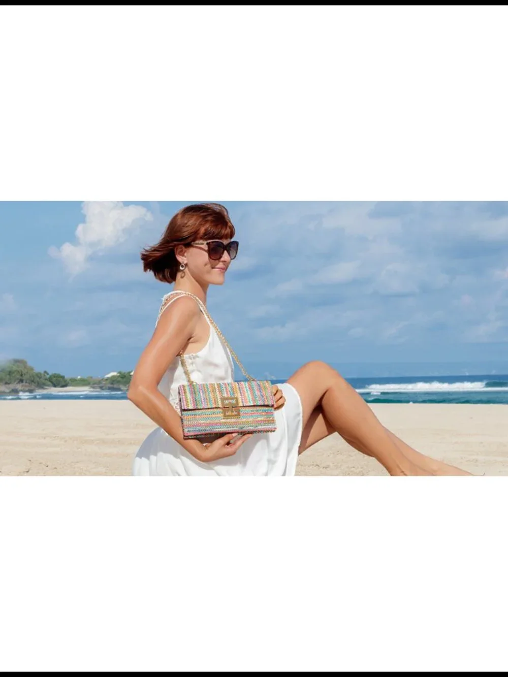 SWEETV Raffia Straw Clutch Woven Handbag Summer Beach Crossbody